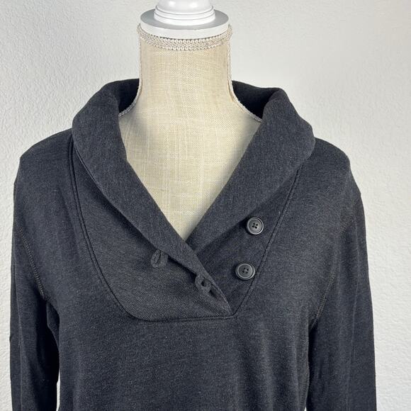 Converse One Star Women's Charcoal Grey Two Button Pullover Sweater Size XL - Picture 2 of 9